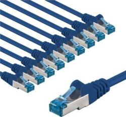 Goobay 67534 S/FTP Cat6a RJ45 Patch kábel 2m - Kék (10db/csomag) ( )