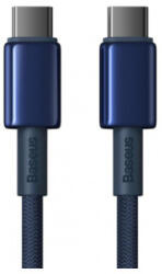 Baseus Tungsten Gold USB-C to USB-C adatkábel, töltőkábel, sötétkék (100W, 5A, fonott 1m, P10319800321-03)
