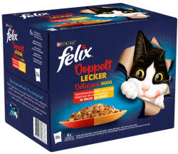 FELIX FANTASTIC DUO Házias válogatás aszpikban nedves macskaeledel 24x85g - origopet