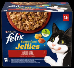 FELIX SENSATIONS JELLIES Vegyes válogatás aszpikban nedves macskaeledel 24x85g