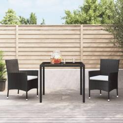 vidaXL 2 db fekete polyrattan kerti szék párnákkal (csak Egyesült Királyság/Írország/FI/NO) (362519)