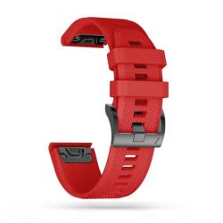 GARMIN FENIX 5 / 6 / 6 Pro / 7 okosóra szíj - TECH-PROTECT Smooth piros szilikon szíj - tokgalaxis