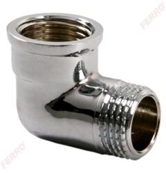 Ferro könyök krómozott 1/2" KB sárgaréz (K12C)