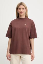 Just Cavalli pamut póló barna, 79PAHT06 CJ518 - barna XS