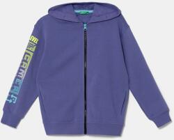 Benetton gyerek felső lila, nyomott mintás, kapucnis, 3WFMC504K - lila 122
