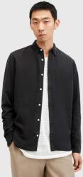 AllSaints lenvászon ing LAGUNA LS SHIRT fekete, regular, M160SB - fekete XXL