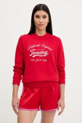 Tommy Hilfiger pamut melegítőfelső piros, nyomott mintás, DW0DW20942 - piros L