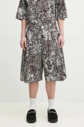 Marcelo Burlon pamut rövidnadrág Aop Mech Pajama Shorts Dark Grey Medium szürke, férfi, CMCB00AS25FAB0010706 - szürke M