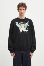 Marcelo Burlon pamut melegítőfelső County Angel Boxy Crewneck Black Multico fekete, férfi, nyomott mintás, CMBA09CS25FLE0011084 - fekete XL
