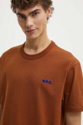 APC A. P. C. pamut póló t-shirt boxy petit vpc barna, férfi, melange, COHBQ. H26391 - barna XL