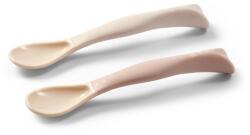  BabyOno puha szilikon flexibilis etetőkanál szett, 2 db-os - Bézs/rózsa