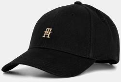 Tommy Hilfiger pamut baseball sapka fekete, nyomott mintás, AW0AW17631 - fekete Univerzális méret