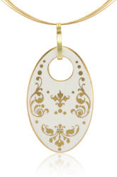 ZEMA Barokk fehér&arany porcelán medál 9409-2769/W. 0