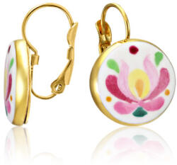  ZEMA Matyó pink porcelán fülbevaló 9433-0002/Pink/P