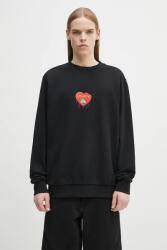 Marcelo Burlon pamut melegítőfelső Bunny Heart Regular Crewneck Black Red fekete, férfi, nyomott mintás, CMBA009S25FLE0031025 - fekete XL