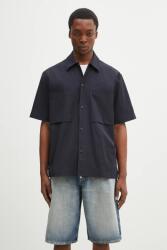 Norse Projects ing Hermann Travel Light SS férfi, galléros, sötétkék, relaxed, N40.0824. 7004 - sötétkék L