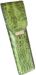  Bőr tolltartó zöld színben kroko mintás 3 tollnak (na-889-green)