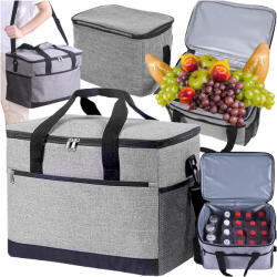 Hangzhou A Link Star Technology Co. Limited Termikus hűtőtáska, 16 literes, 3 zsebbel, utazáshoz, strandra, kempingezéshez, szürke, 30x27x20 cm (00264)