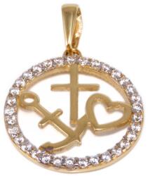 Ékszershop Köves remény-hit-szeretet arany medál (1316279)