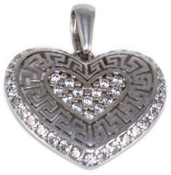 Ékszershop Áttört köves fehérarany szív medál (1244414)