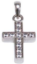Ékszershop Köves fehérarany pici kereszt medál (1311165)