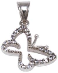 Ékszershop Köves és vésett pillangó fehérarany medál (1266685)