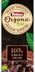 TORRAS bio 100% kakaótartalmú étcsokoládé 100 g (Gluténmentes)