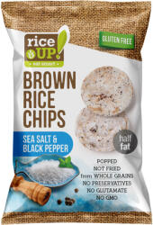 RiceUP! barna rizs chips sós és borsos ízű 60 g (Gluténmentes)