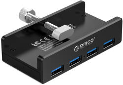 ORICO MH4PU-P USB3.0 4 portos HUB alumínium, aktív, fekete
