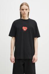 Marcelo Burlon pamut póló Bunny Heart Basic T-Shirt Black Red fekete, férfi, nyomott mintás, CMAA056S25JER0051025 - fekete L