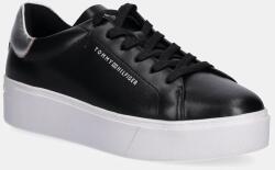 Tommy Hilfiger bőr sportcipő ESSENTIAL PLATFORM COURT SNEAKER - fekete Női 36
