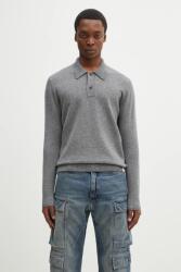 Norse Projects gyapjú pulóver Norse Standard Merino Lambswool Polo férfi, szürke, N45.0621. 1500 - szürke M