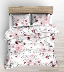 5 részes kétszemélyes ágynemű huzat garnitúra - 200x220 cm / mályva cseresznyevirág mintás