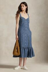 Ralph Lauren pamut ruha midi, harang alakú, 211972068 - kék 44