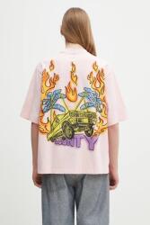 Marcelo Burlon pamut póló County Flame Boxy T-Shirt Pink Red rózsaszín, férfi, nyomott mintás, CMAA05AS25JER0073025 - rózsaszín XL