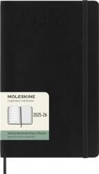 Moleskine Határidőnapló 2025/26 18 Hónap Heti Puha Fekete "L (7540150000)