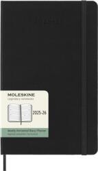 Moleskine Határidőnapló 2025/26 18 Hónap Heti Kemény Fekete "L" Horizontális (7540148010)