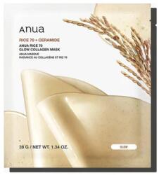 Anua Rice 70 Glow Collagen Mask ragyogásfokozó hidrogél maszk kollagénnel és rizsvízzel