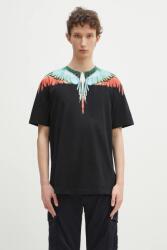 Marcelo Burlon pamut póló Icon Wings Basic T-Shirt Black Multicolo fekete, férfi, nyomott mintás, CMAA056S25JER0011084 - fekete XL