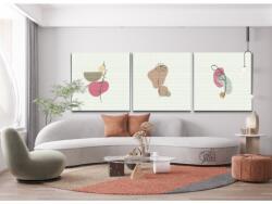  Gyémánt kirakó - A magtól a virágig (3 db-os készlet) Méret: 50x50cm (3db), Keretezés: Műanyagtáblával, Gyémántok: Kerek