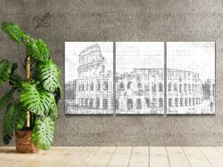 PontPöttyöző - Colosseum 2 (3 db-os készlet) Méret: 30x40cm (3db), Keretezés: Kartonlemezen, Szín: Fekete