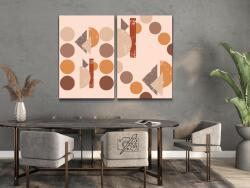  Festés számok szerint - Geometrikus minta (2 db-os készlet) Méret: 40x60cm (2db), Keretezés: Keret nélkül (csak a vászon)