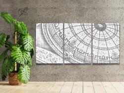  PontPöttyöző - Díszes kupola (3 db-os készlet) Méret: 40x60cm (3db), Keretezés: Kartonlemezen, Szín: Fekete