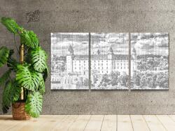 PontPöttyöző - Pozsony (3 db-os készlet) Méret: 30x40cm (3db), Keretezés: Műanyagtáblával, Szín: Fekete