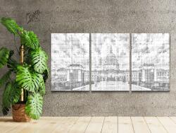 PontPöttyöző - Washington DC - Capitolium (3 db-os készlet) Méret: 40x60cm (3db), Keretezés: Kartonlemezen, Szín: Piros