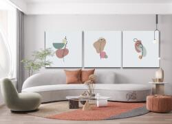 Festés számok szerint - A magtól a virágig (3 db-os készlet) Méret: 50x50cm (3db), Keretezés: Keret nélkül (csak a vászon)