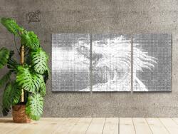 PontPöttyöző - Arany sárkány (3 db-os készlet) Méret: 40x60cm (3db), Keretezés: Keret nélkül (csak a vászon), Szín: Kék