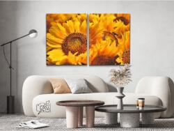 Gyémánt kirakó - Napraforgók (2 db-os készlet) Méret: 30x40cm (2db), Keretezés: Műanyagtáblával, Gyémántok: Kerek
