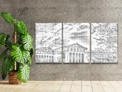 PontPöttyöző - Múzeum (3 db-os készlet) Méret: 40x60cm (3db), Keretezés: Keret nélkül (csak a vászon), Szín: Piros