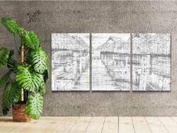 PontPöttyöző - Bora Bora (3 db-os készlet) Méret: 30x40cm (3db), Keretezés: Műanyagtáblával, Szín: Kék